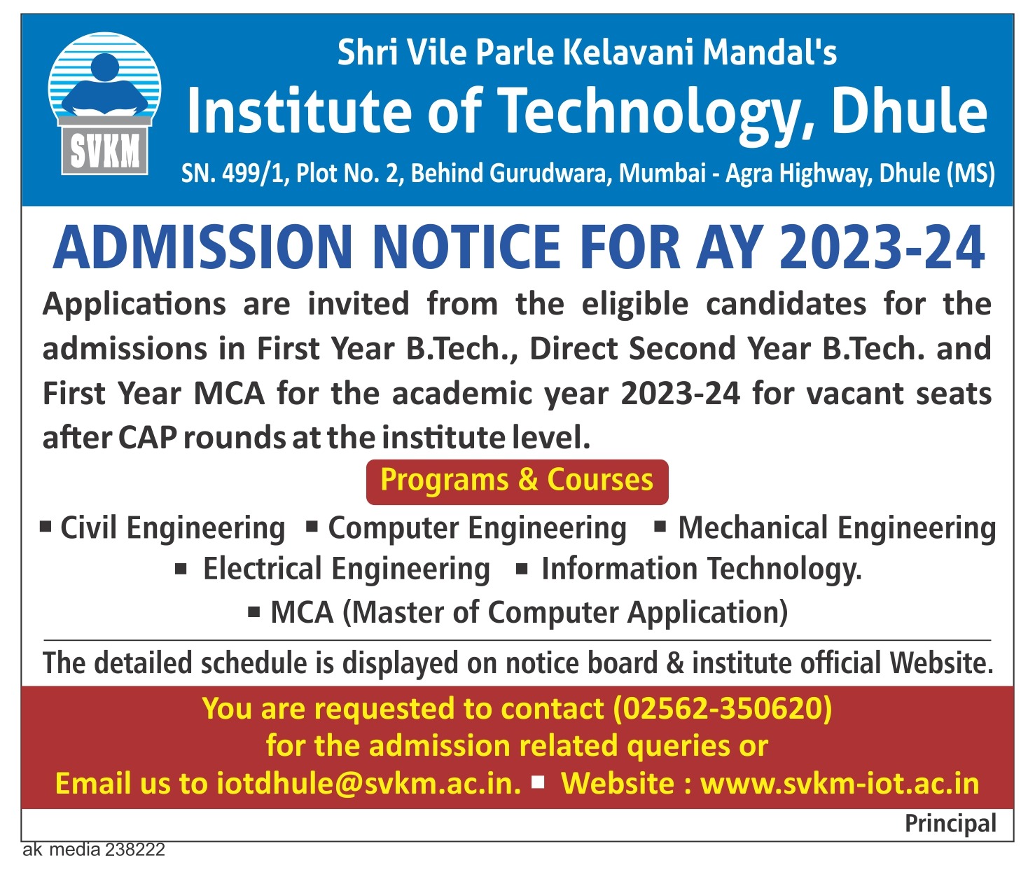 Admission Notice 2023-24